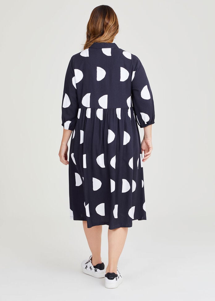 Shop Plus Size Natural Collared Spot Dress, Blue | Taking Shape AU Shop Plus Size Natural Collared Spot Dress, Blue | Taking Shape AU