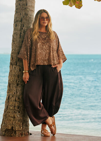 Plus Size Natural Vienna Lantern Pant