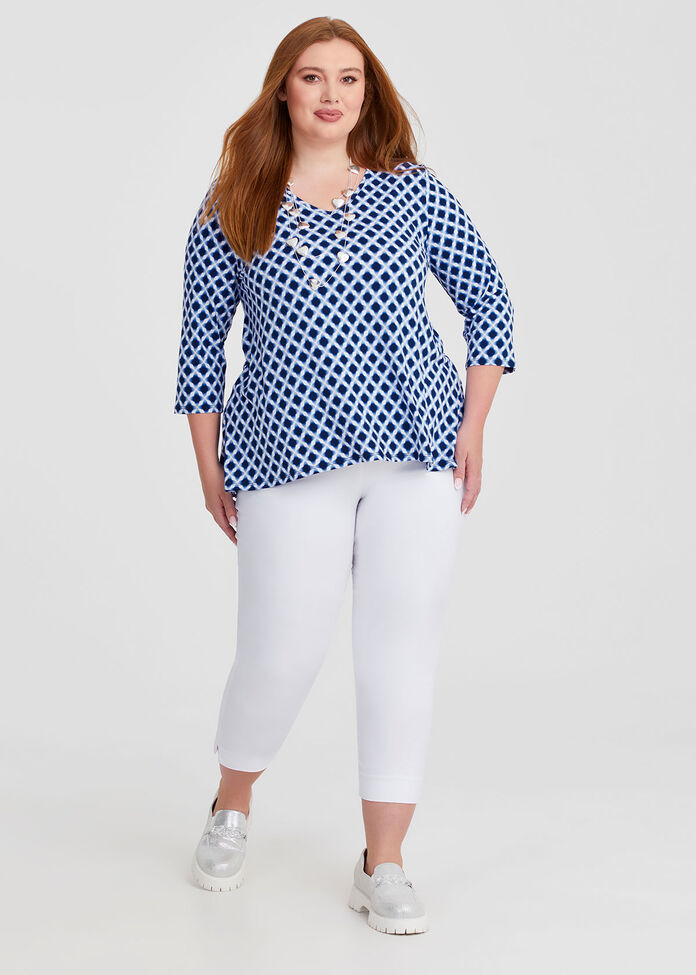 Ikat Peplum Luna Top, , hi-res