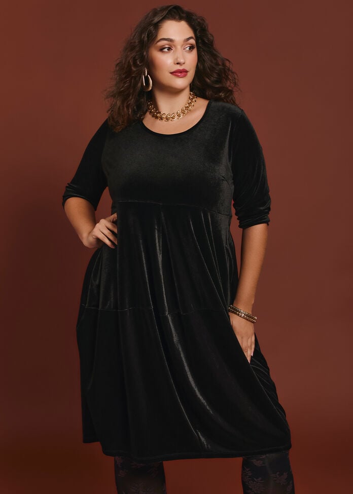Tulip Empire Velour Dress, , hi-res