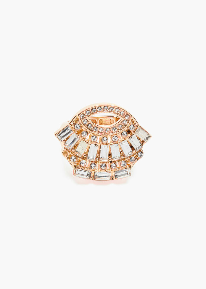 Gold Deco Crystal Ring, , hi-res