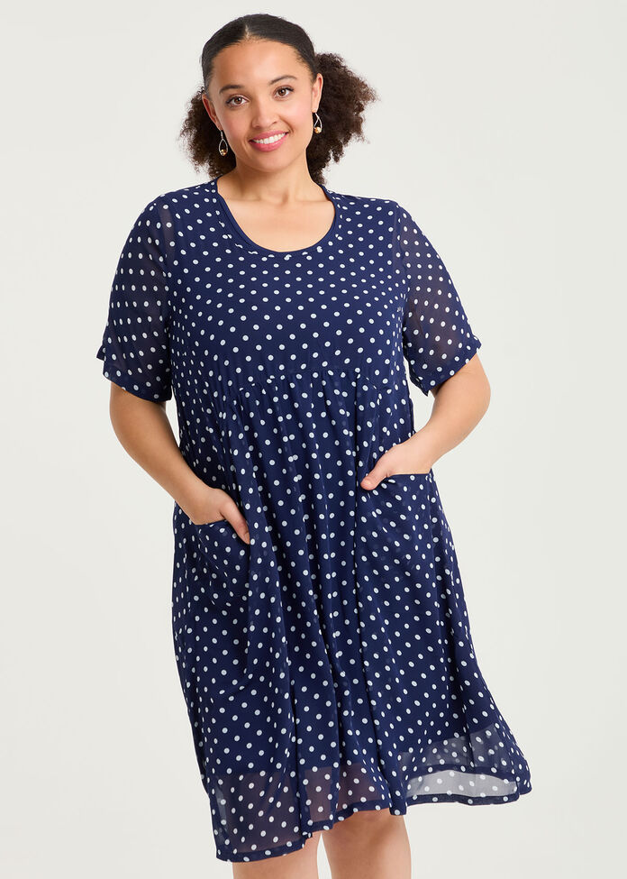Crushed Empire Line Dress, , hi-res