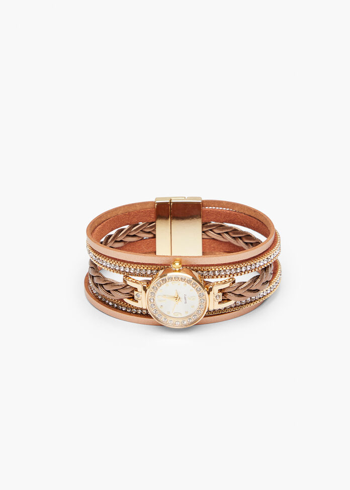 Metallic Clasp Watch, , hi-res
