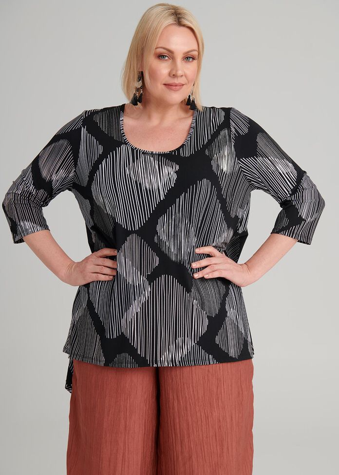 Jali Print Top, , hi-res