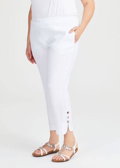 Plus Size Stretch Linen Slim Pant