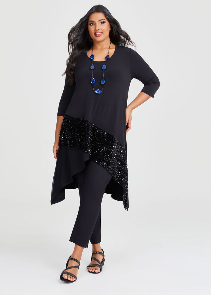 Sequin Hem Detail Tunic, , hi-res