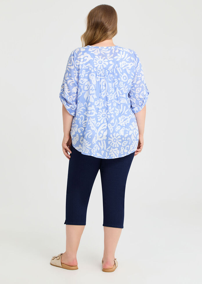 Cotton Batik Print Top, , hi-res