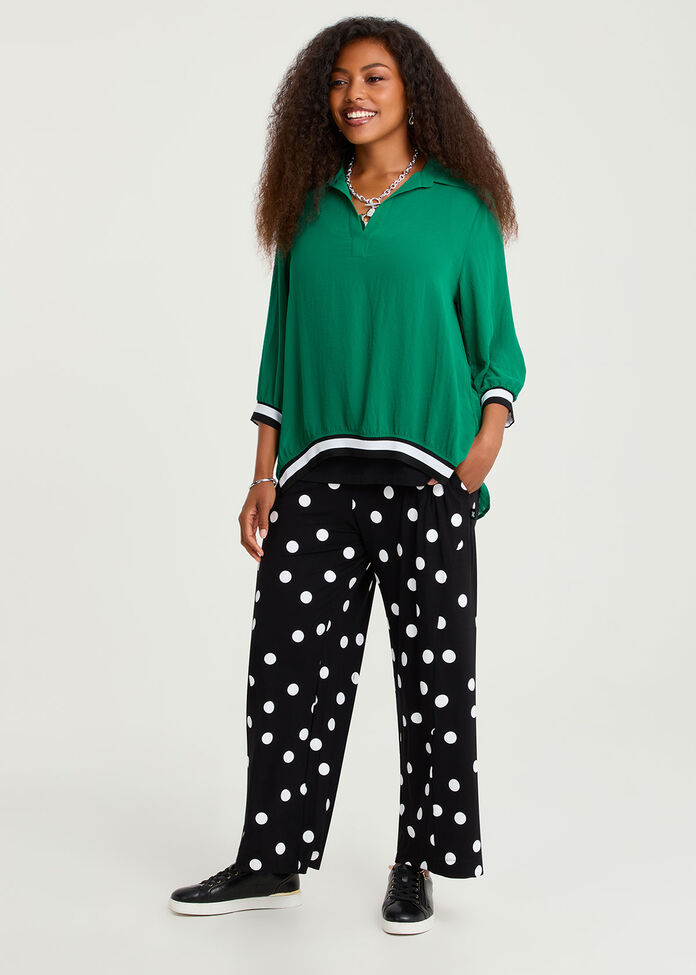 Chiffon Carrie Collar Top, , hi-res