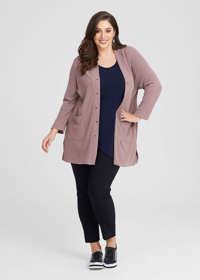 The Rib Longline Cardi - Black main image 1