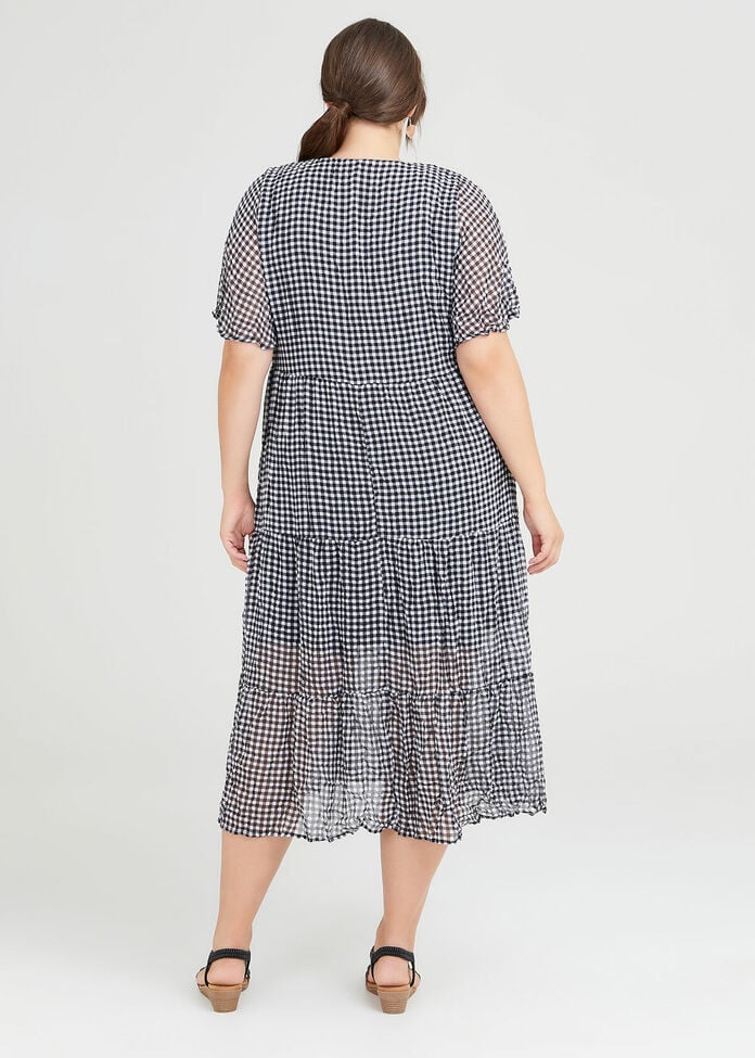 Chiffon Check Maxi Dress, , hi-res