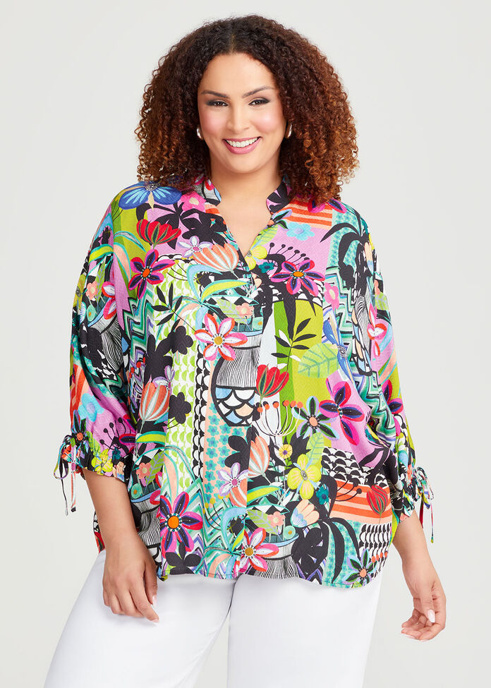 Shop Plus Size Natural Ivy Top in Multi Taking Shape NZ