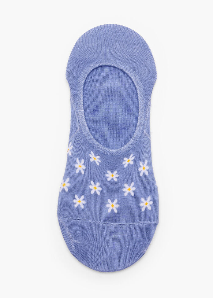 3 Pack No Show Bamboo Daisy Socks, , hi-res