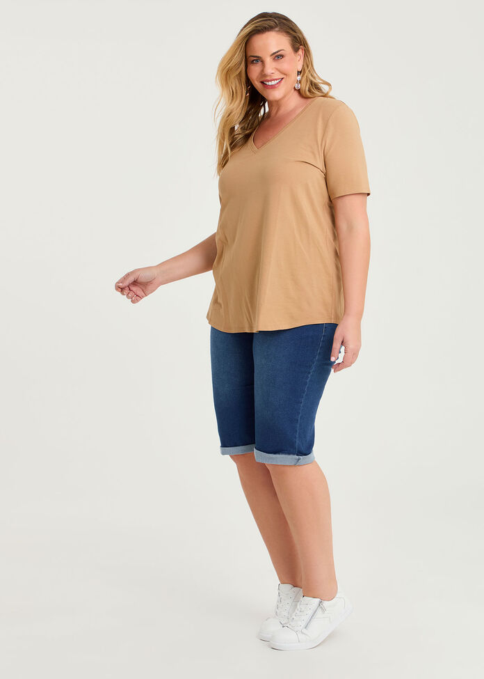 Good Earth Australian Cotton V-neck T-shirt, , hi-res