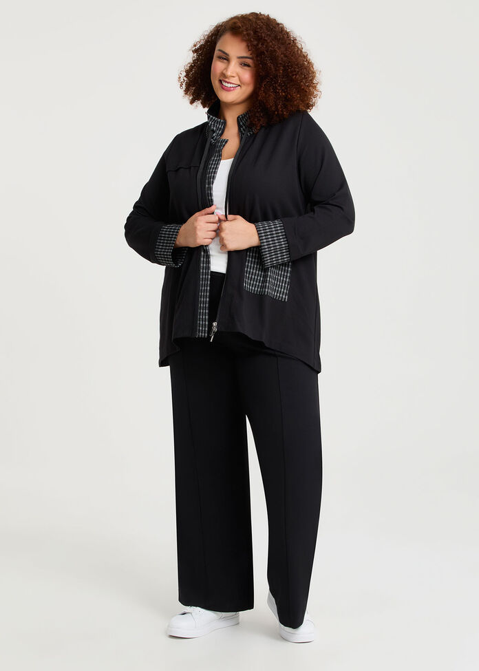 Bamboo Ponte Plaid Jacket, , hi-res