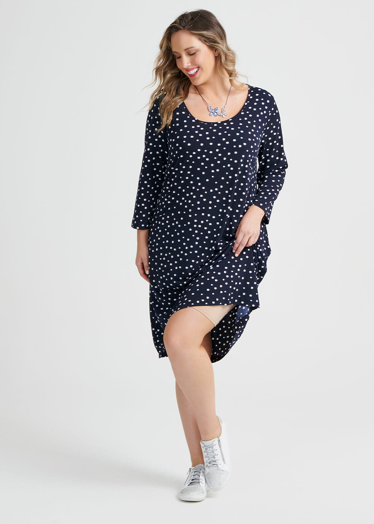 Oasis dash dot print dress clearance