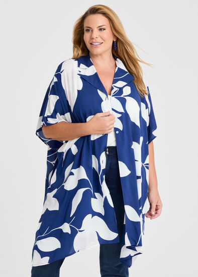 Abstract Shirt Poncho