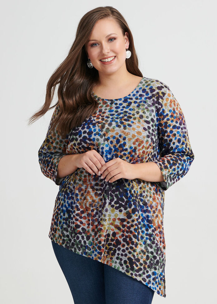 Autumn Dots Knit Top, , hi-res