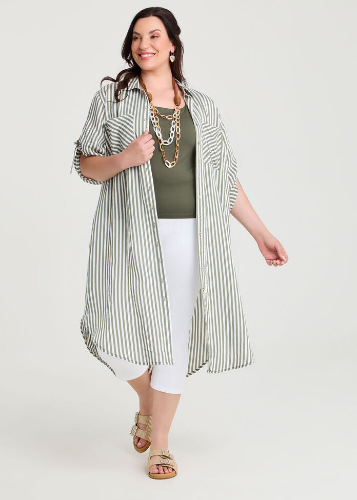 Casual Chic Stripe Shirt Dress, , hi-res