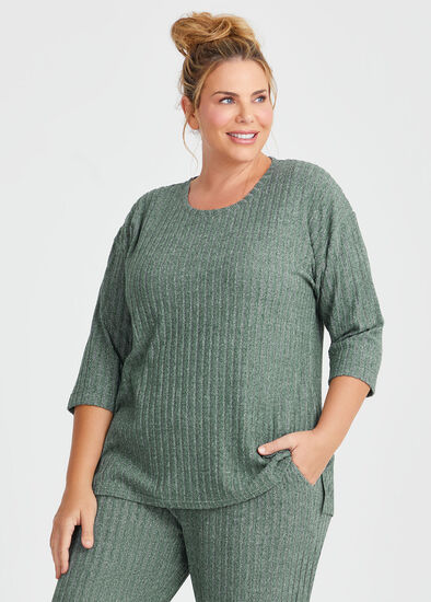 Plus Size Cosy Rib Lounge Top