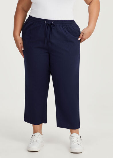 Plus Size Cotton Linen Culotte