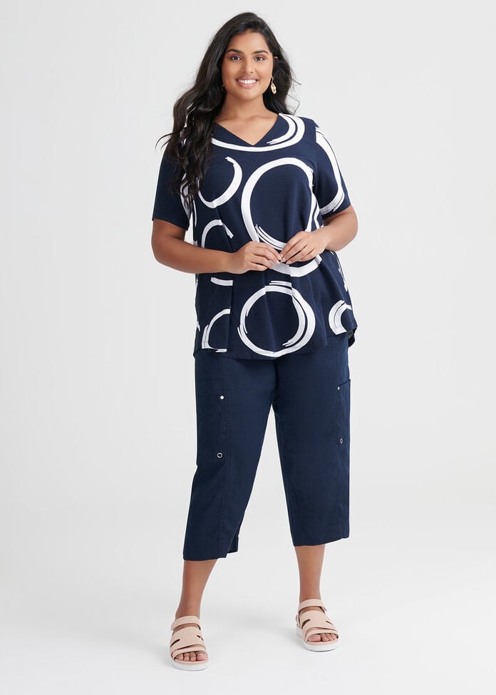 Cotton Abstract Swirl Top, , hi-res