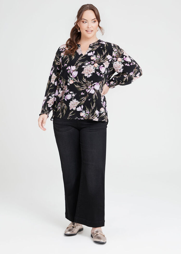 Shop Plus Size Natural Boho Floral Top in Print Taking Shape AU