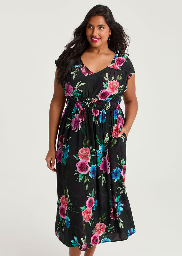 Wild Rose Floral Maxi Dress, FLORAL PRINT, hi-res