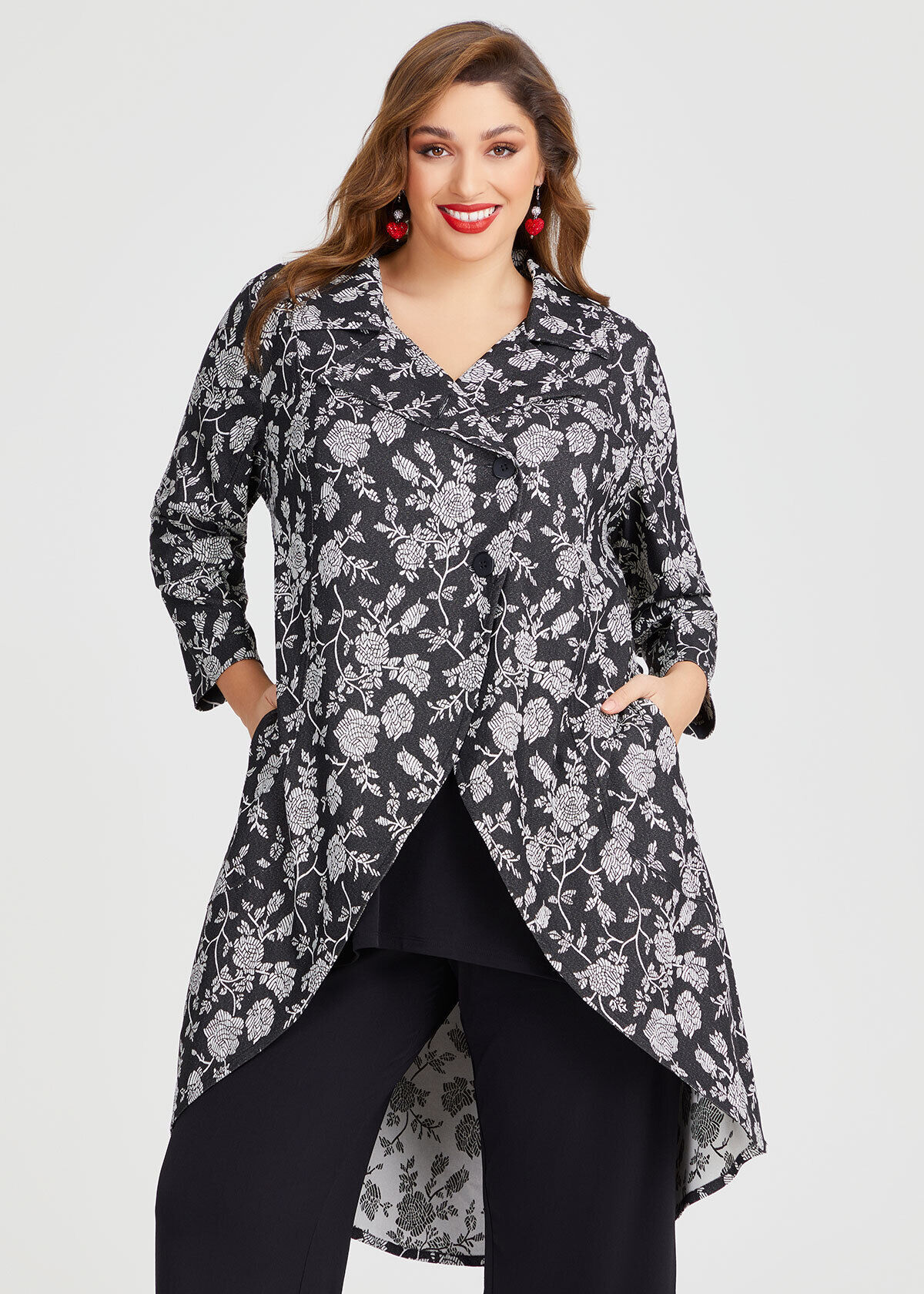 Plus size jacquard jacket online