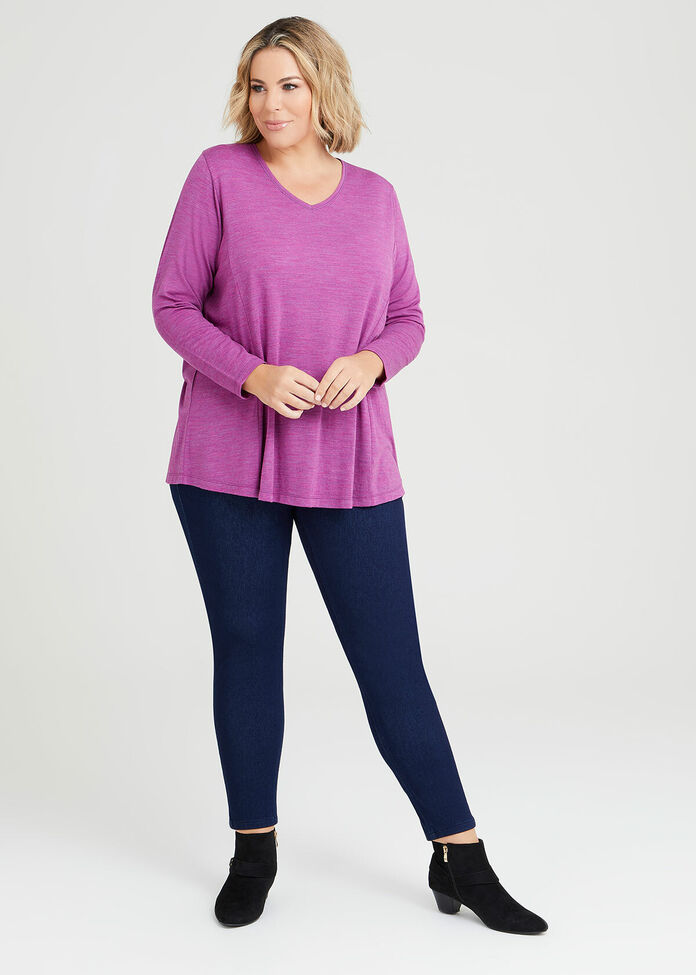 Wool Bamboo V-neck Top, , hi-res