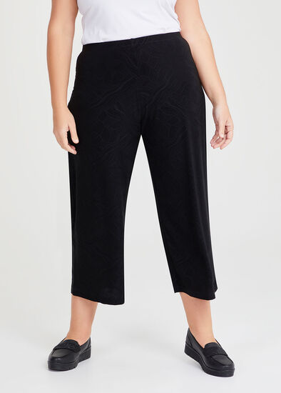Plus Size Slinky Jacquard Culotte