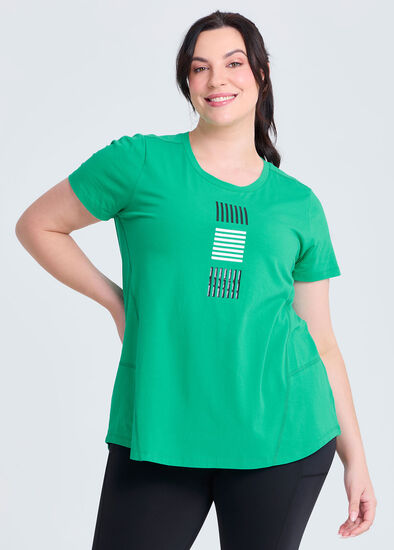 Plus Size Cotton Active Graphic T-shirt