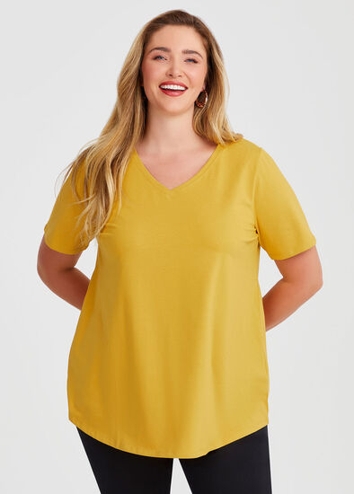 Plus Size Good Earth Australian Cotton V-neck T-Shirt