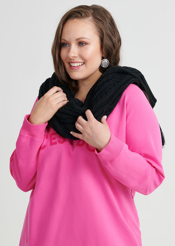 Tassel Hooded Scarf, , hi-res
