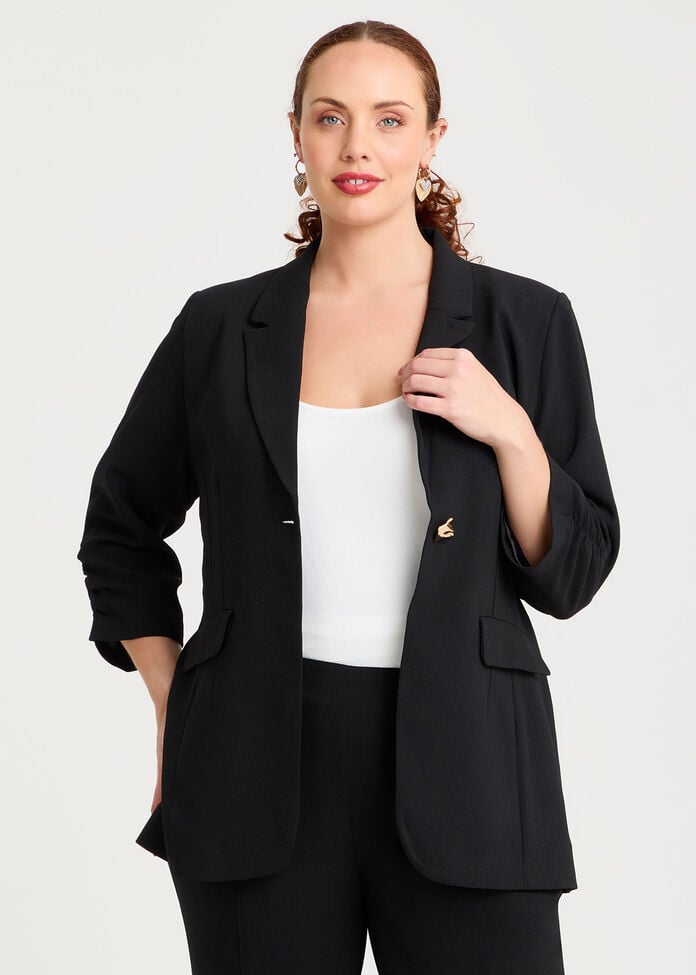 Melba Suit Blazer Jacket, BLACK, hi-res