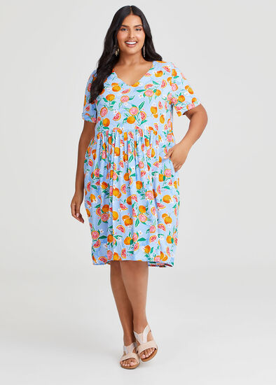 Plus Size Natural Holiday Pocket Dress
