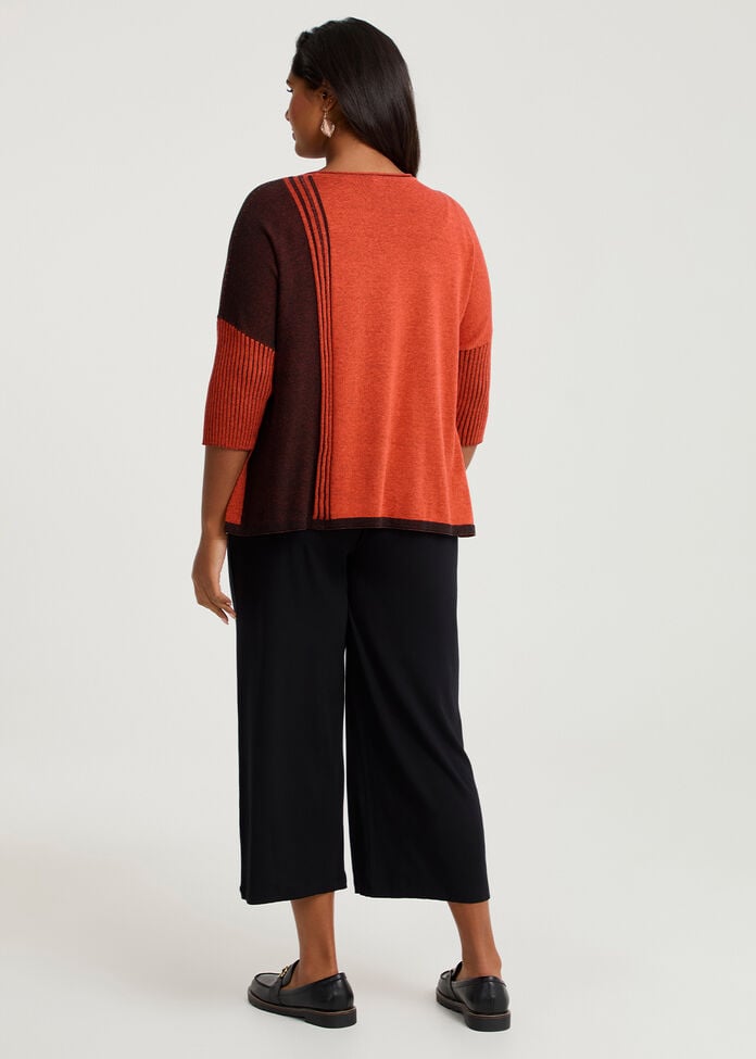 Spliced Stripe Cotton Knit Jumper, , hi-res