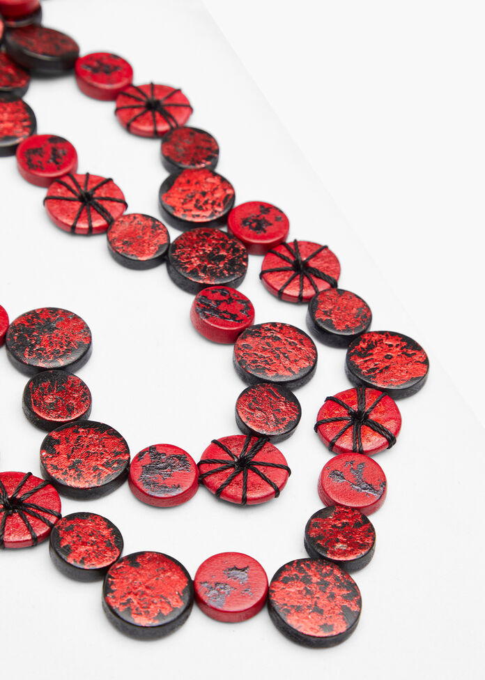 Resin Foil Statement Necklace, , hi-res
