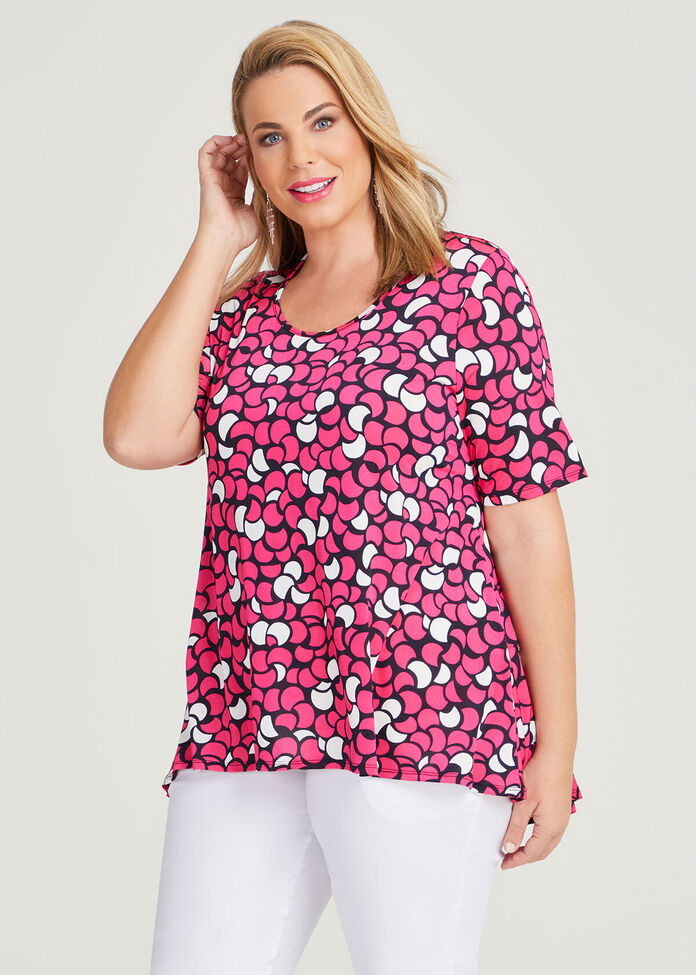 Shop Plus Size Daisy Print Top in Red | Sizes 12-30 | Taking Shape NZ