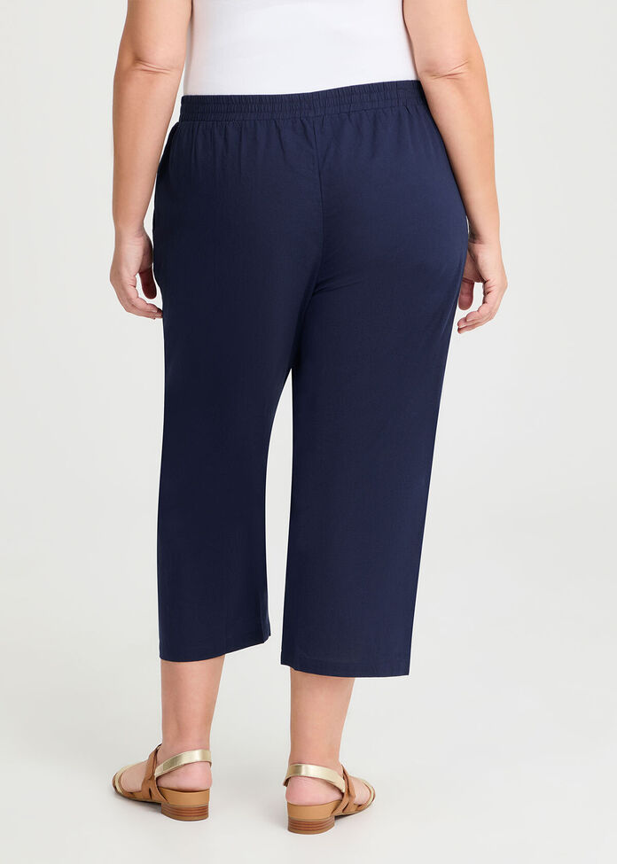 Cotton Linen Crop Pant, , hi-res