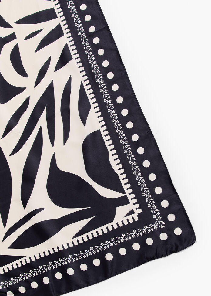 Monochrome Abstract Scarf, , hi-res