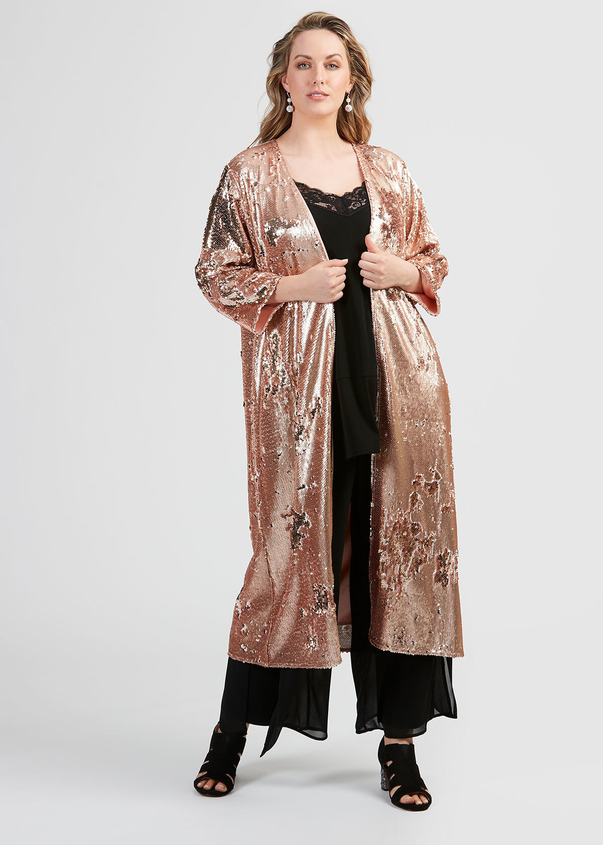 Rose gold discount duster coat