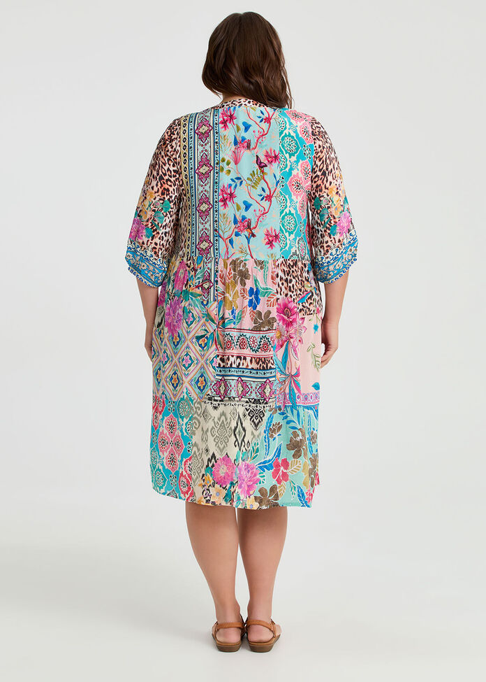 Natural Opulence Button Dress, , hi-res