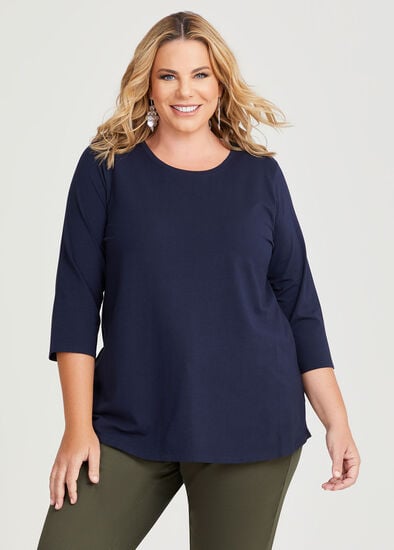 Plus Size Good Earth Australian Cotton 3/4 T-Shirt