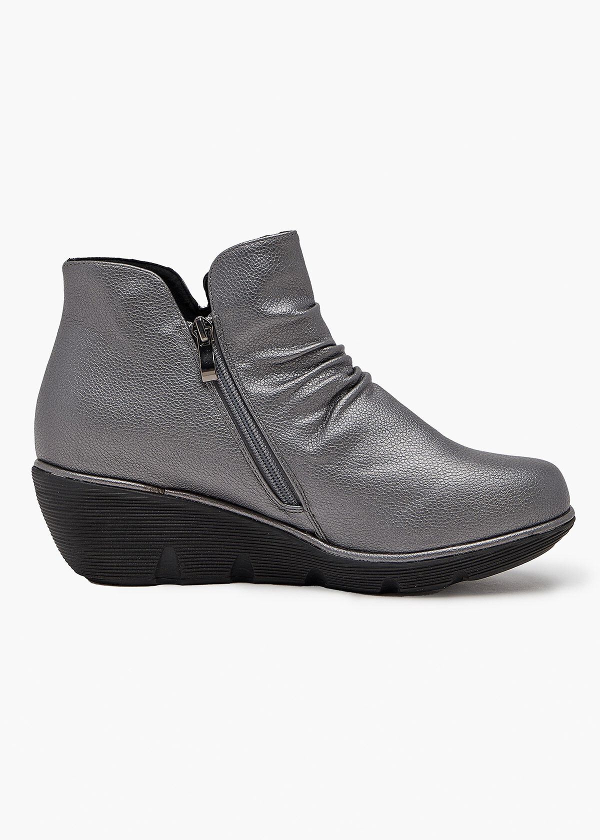 Shop Ruched Wedge Boot | Wide Fit Shoes 