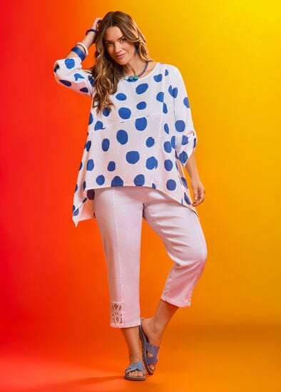 Plus Size Linen Blend Hallie Spot Tunic