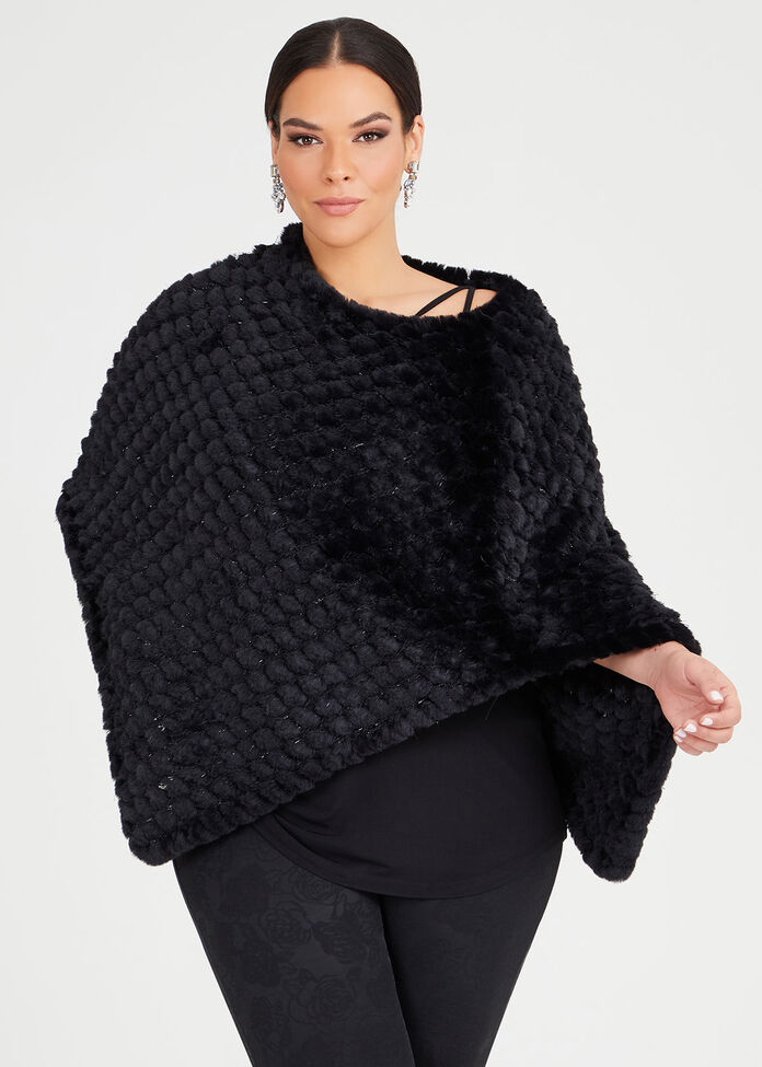 Fur Glitz Poncho, , hi-res