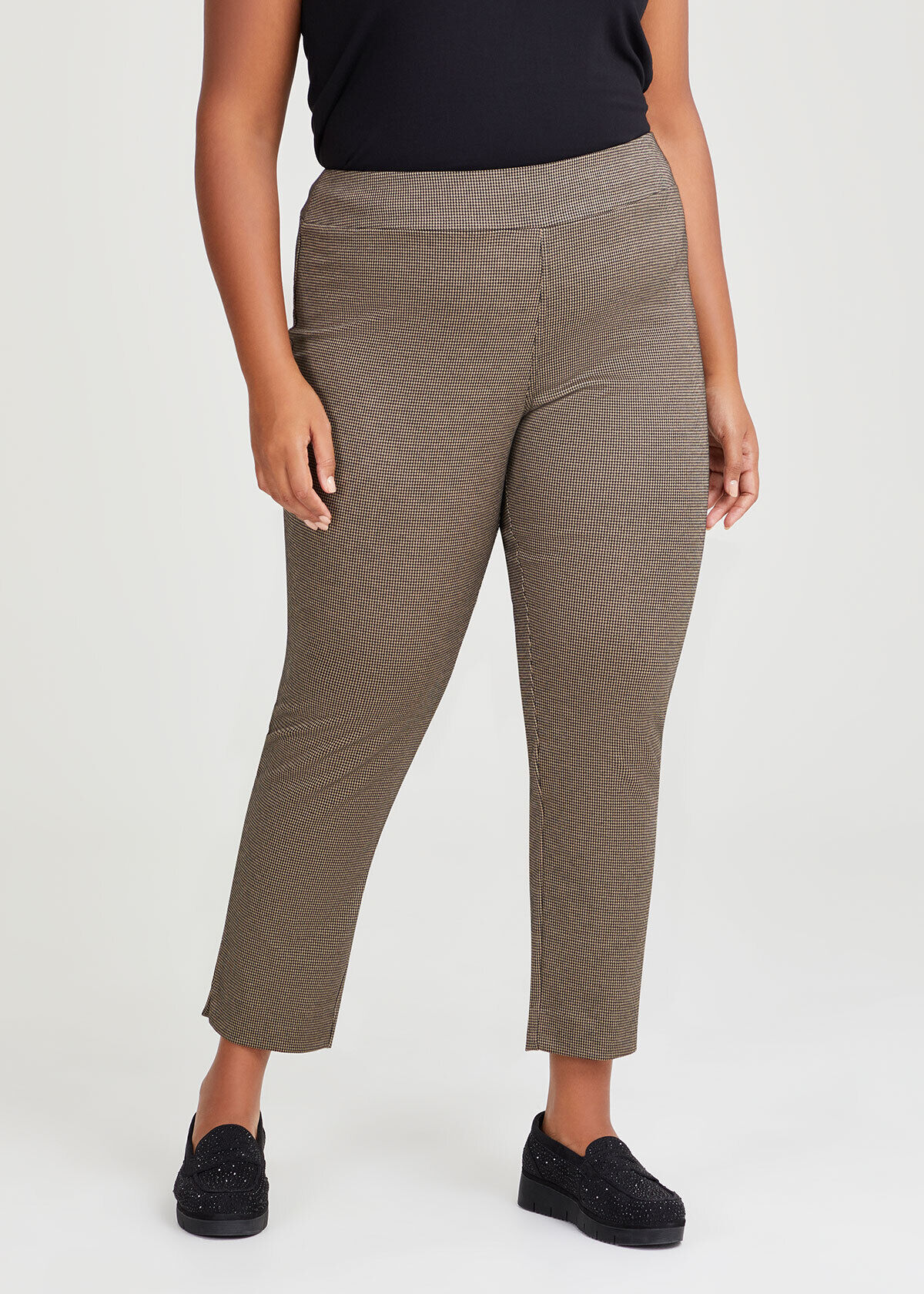 Plus size khaki crop pants cheap