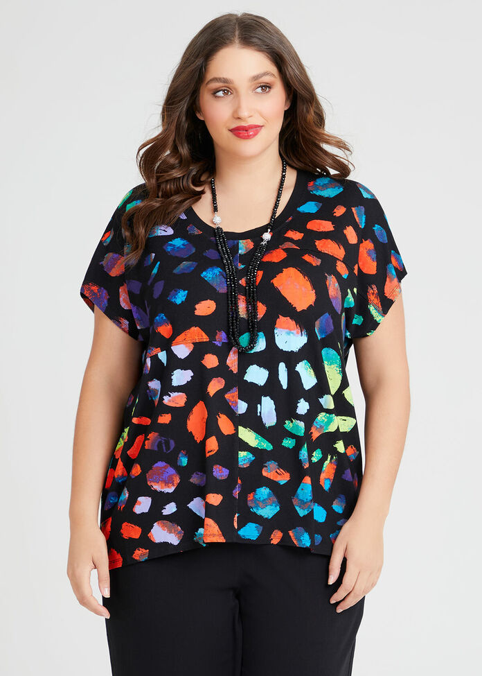 Shop Plus Size Bamboo Abstract Festive Top in Print | Sizes 12-30 ...