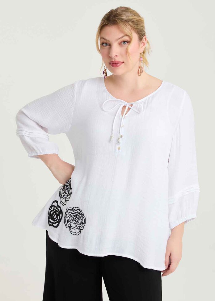 Cornelli Flower Natural Top, , hi-res