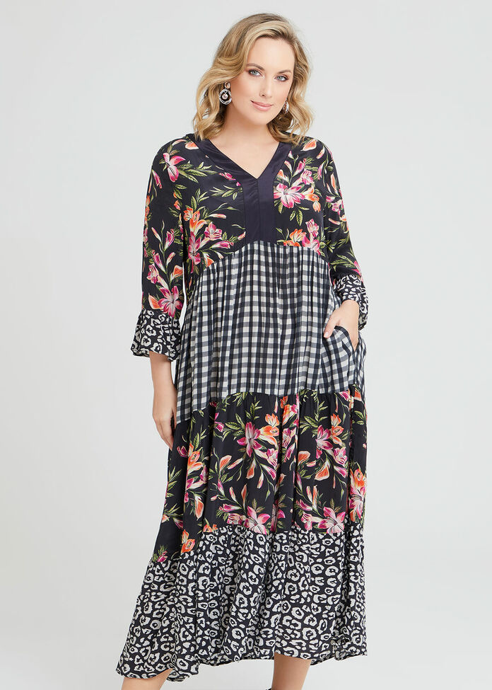 Shop Plus Size Natural Connection Tier Dress in Print | Taking Shape AU